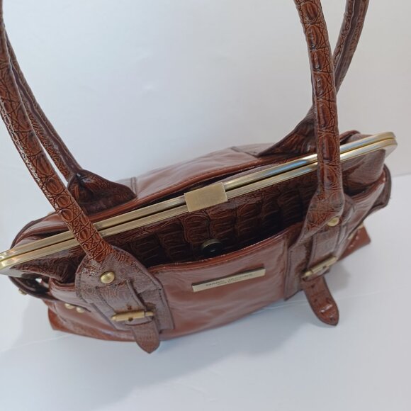 Marc Jacobs Bag Brown Patent Leather Kiss Lock Closure Vintage - Picture 5 of 16